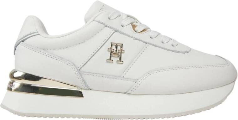Tommy Hilfiger Verhoogde metallic hak sneakers White Dames