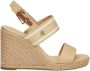 Tommy Hilfiger Sleehaksandaaltjes WEBBING HIGH WEDGE SANDAL zomerschoen sandaal wig hak met zij th-label - Thumbnail 1