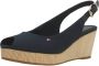 Tommy Hilfiger Alpargatas Iconic Elba Sling Back Sleehak Blue Dames - Thumbnail 3