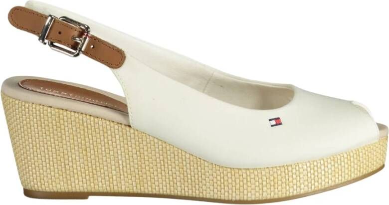 Tommy Hilfiger Sandaaltjes ICONIC ELBA SLING BACK WEDGE zomerschoen sandaal keilhak met jute bekleding