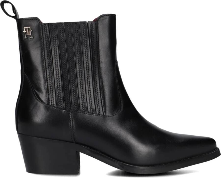 Tommy Hilfiger Cowboylaarsjes TH LEATHER COWBOY BOOT blokhak cowboyboots western enkellaars in spitse vorm - Foto 2
