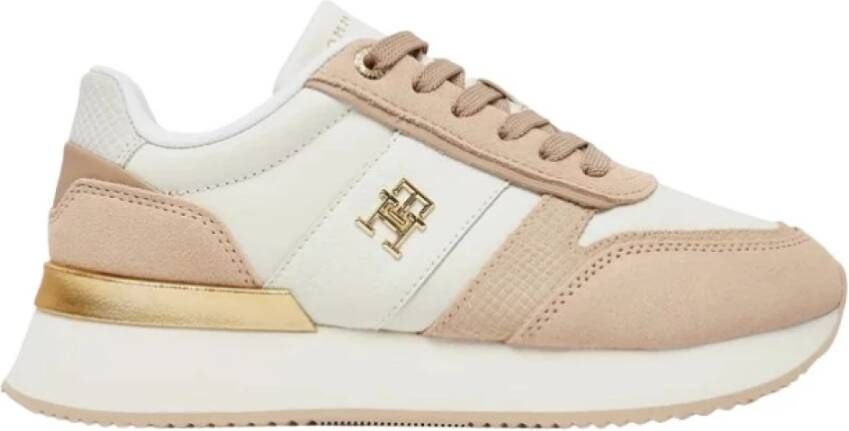Tommy Hilfiger Witte Roze Fashion Runner Sneakers