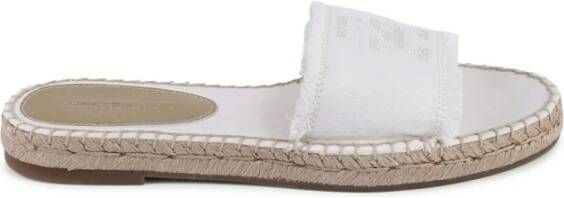 Tommy Hilfiger Witte Canvas Espadrille Slides