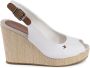 Tommy Hilfiger Witte Canvas Sleehak Sandalen - Thumbnail 3