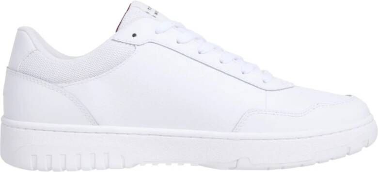 Tommy Hilfiger Witte geperforeerd leren lage sneakers White Heren