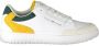 Tommy Hilfiger Sportieve witte vetersneakers met groene en mosterddetails White Heren - Thumbnail 2