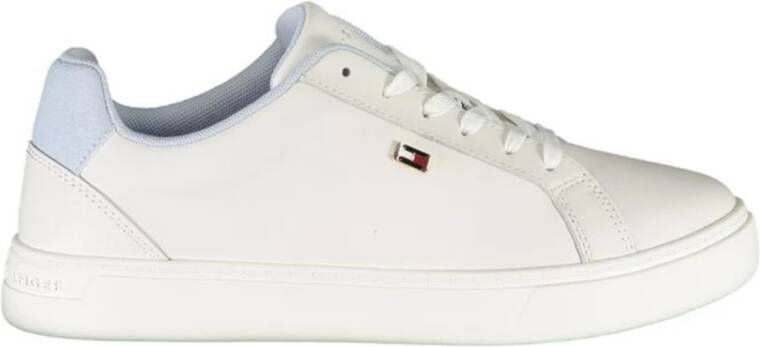 Tommy Hilfiger Witte Lace-Up Sneaker met Contrastdetails White Dames