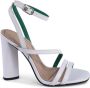 Tommy Hilfiger Witte Leren Blokhak Sandalen - Thumbnail 1