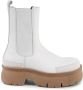 Tommy Hilfiger Witte Leren Chelsea Boots Plateauzool - Thumbnail 1