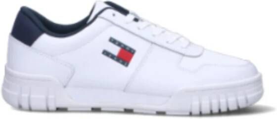 Tommy Hilfiger Witte leren cupsole sneakers