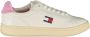 Tommy Hilfiger Witte Leren Dames Sneaker Roze Accenten - Thumbnail 1