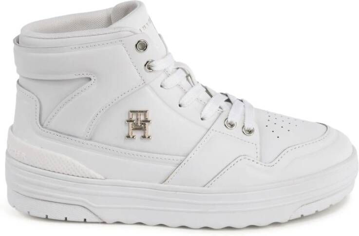 Tommy Hilfiger Witte Leren HighTop Sneakers