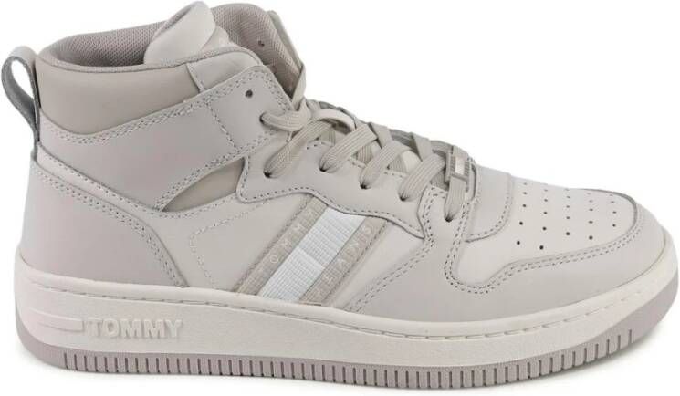 Tommy Hilfiger Witte Leren HighTop Sneakers