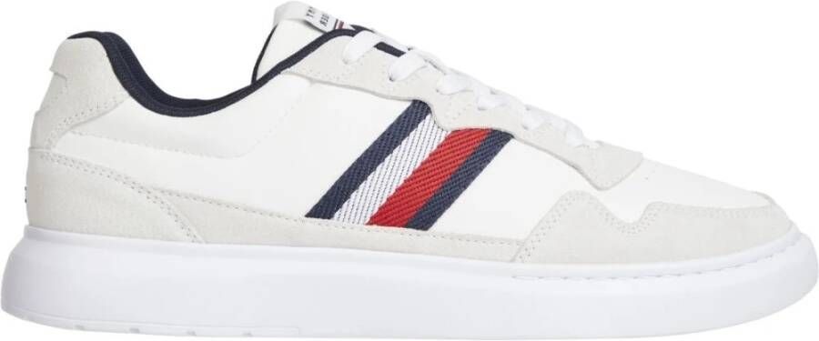 Tommy Hilfiger Sneakers TH CUPSET RWB LTH met zijstrepen vrijetijdsschoen lage schoen veterschoen - Foto 4
