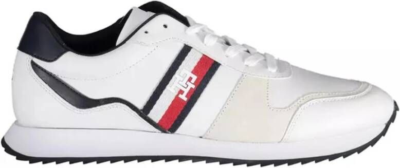 Tommy Hilfiger Witte Polyester Sneaker met Logo Wit Heren