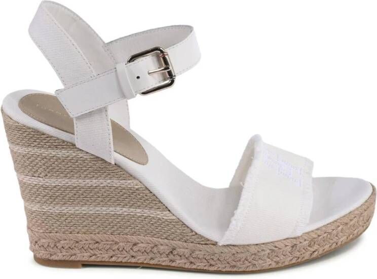 Tommy Hilfiger Wedges met labelstitching model 'ECRU'