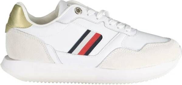 Tommy Hilfiger Sportieve Vetersneakers Wit Geborduurd Logo White Dames