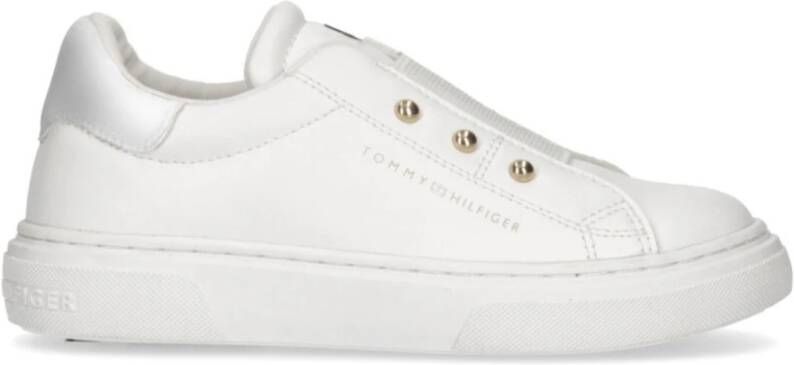 Tommy Hilfiger Witte Sneakers van Eco Leer met Elastische Sluiting White Dames