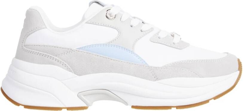 TOMMY HILFIGER Lage Sneakers Dames Chunky Feminine Runner Hardware Maat: 39 Materiaal: Suède Kleur: Wit