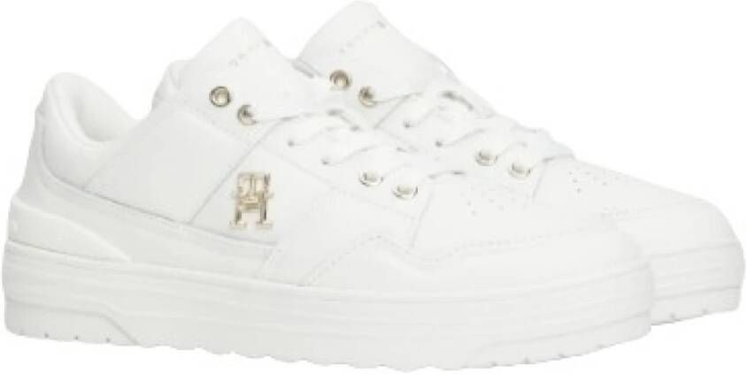 TOMMY HILFIGER Lage Sneakers Dames Basket Sneaker Low Maat: 36 Materiaal: Leatherlook Kleur: Wit - Foto 3