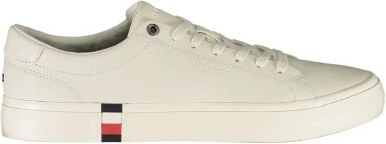 Tommy Hilfiger Witte sneakers voor heren met contrasterende details Wit Heren