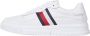 Tommy Hilfiger Sportieve witte vetersneakers met contrastdetails White Heren - Thumbnail 1