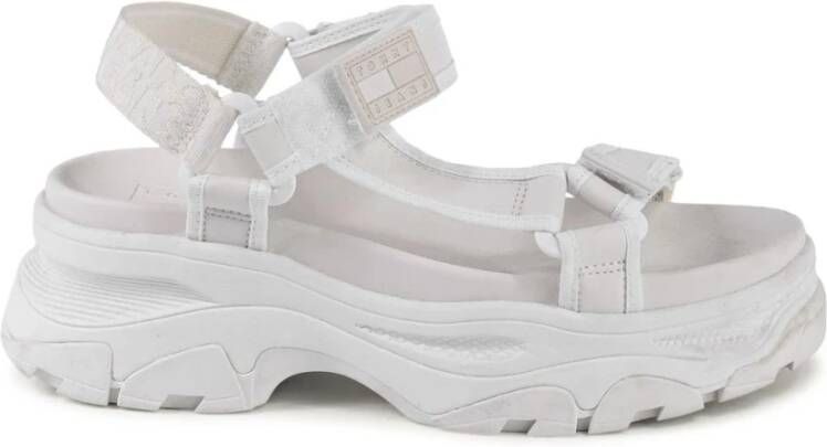 Tommy Hilfiger Witte Strappy Sandaal met Gesp Detail