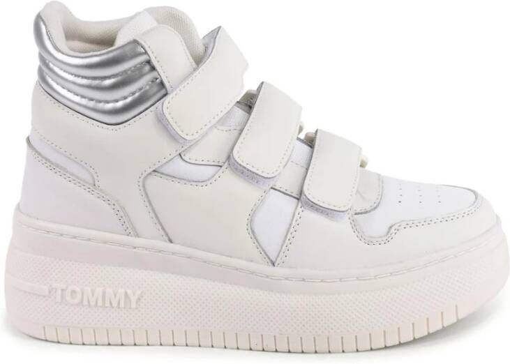 Tommy Hilfiger Retro Basket Chunky sneaker van leer met metallic finish