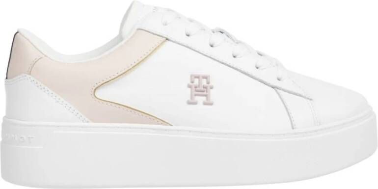 Tommy Hilfiger Witte Whimsy Roze Court Sneakers White Dames
