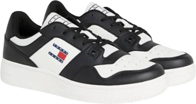 Tommy Hilfiger Zwart Witte Retro Sneakers