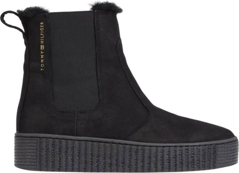 Tommy Hilfiger Zwarte Chelsea Warmbootie Black Dames