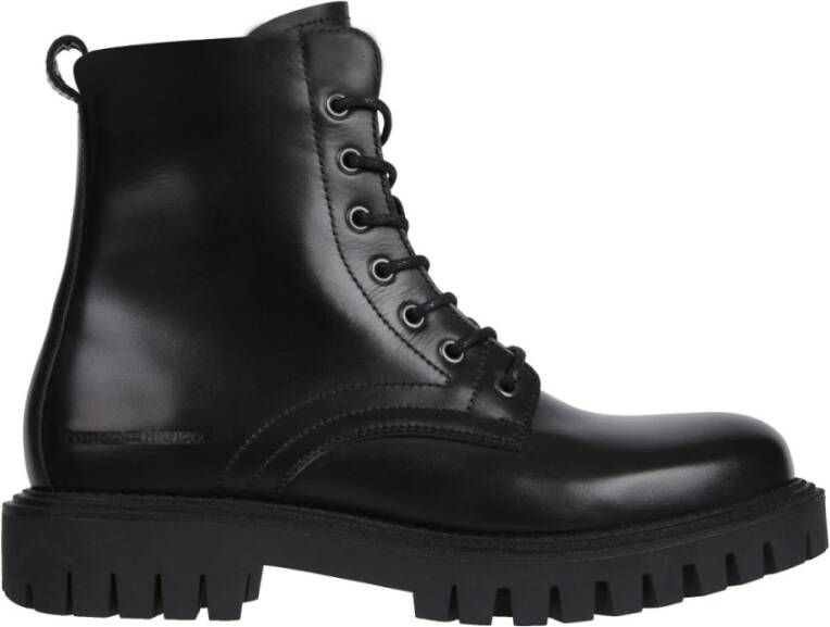 Tommy Hilfiger Chunky Zwarte Enkellaarsjes Casual Stijl Black Heren
