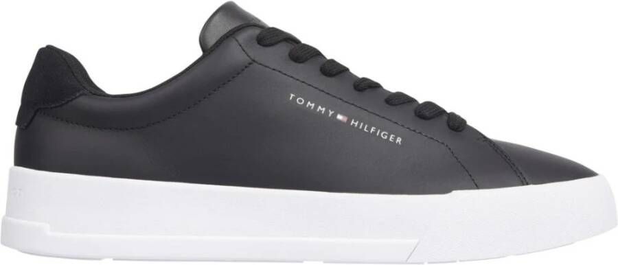Tommy Hilfiger Court sneaker van leer met suède details en logo
