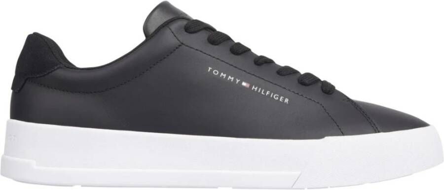 Tommy Hilfiger Zwarte Court Vrijetijd Sneakers Black Heren