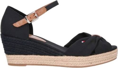 Tommy Hilfiger Sandalen in zwart voor Dames Basic Opened Toe Mid Wedge