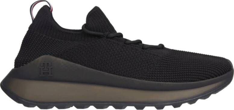 Tommy Hilfiger Zwarte Gebreide Sneakers Black Heren