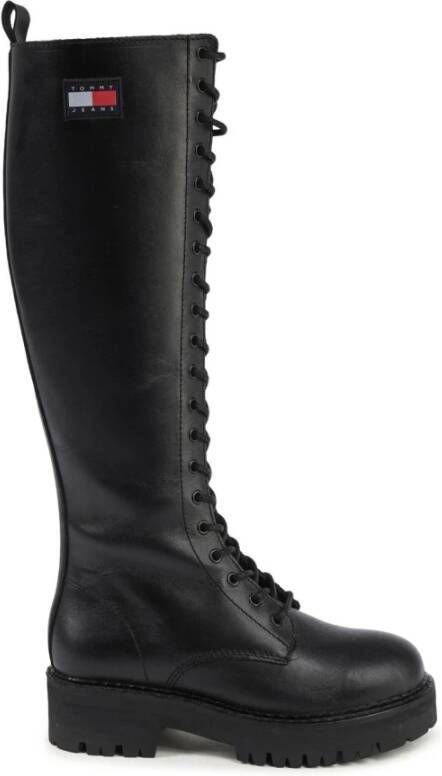 Tommy Hilfiger Zwarte LaceUp Combat Boots