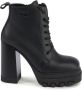 Tommy Hilfiger Zwarte LaceUp Platform Enkellaarzen - Thumbnail 1