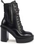 Tommy Hilfiger Zwarte LaceUp Platform Enkellaarzen - Thumbnail 1