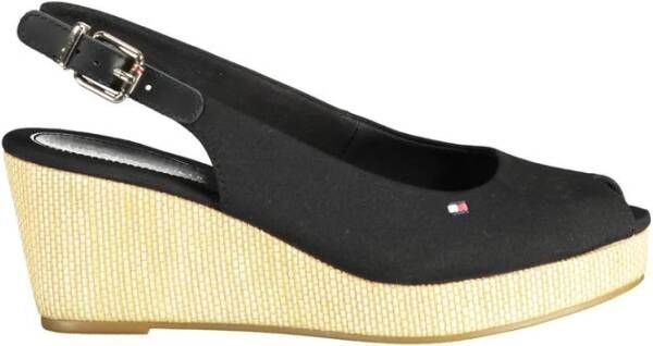 Tommy Hilfiger Sleehaksandaaltjes ICONIC ELENA SLING BACK WEDGE zomerschoen sandaal keilhak met verstelbare gesp