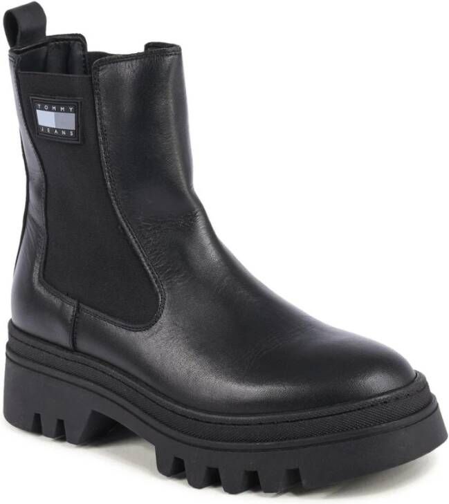 Tommy Jeans Zwarte Chelsea Enkellaarsjes Black Dames
