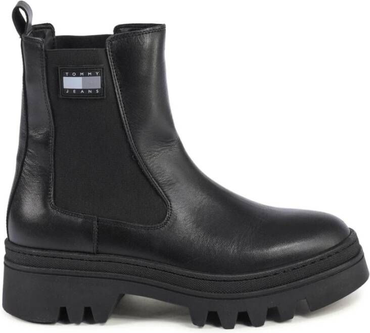 Tommy Jeans Zwarte Chelsea Enkellaarsjes Black Dames