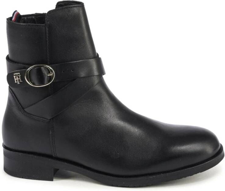 Tommy Hilfiger Laarsjes TH BELT FLAT BOOT met stijlvolle siergesp