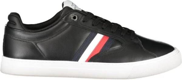 Tommy Hilfiger Zwarte Leren Heren Sneaker Stijlvol Comfort
