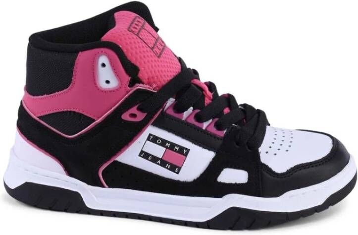 Tommy Hilfiger Zwarte Leren HighTop Casual Sneakers