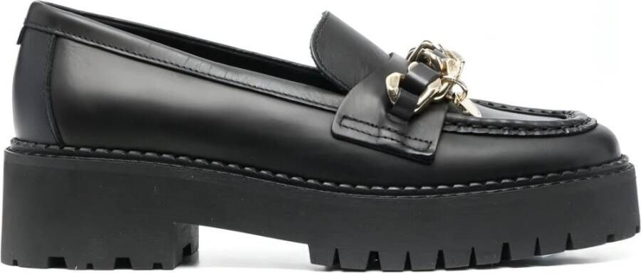 Tommy Hilfiger Pennyloafers in leer met labeldetail model 'CHAIN CHUNKY'