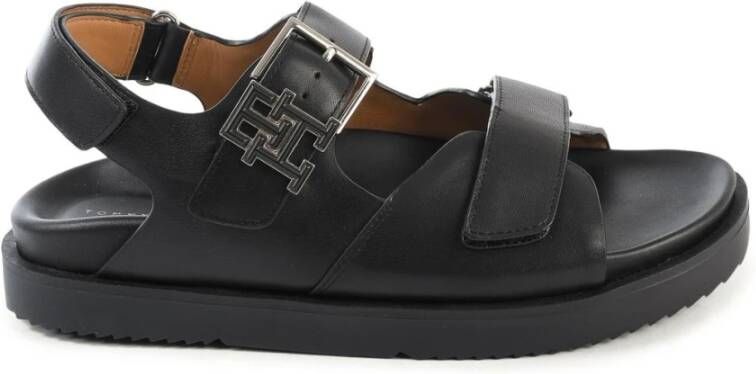 Tommy Hilfiger Hardware Sporty sandaal van leer met logo