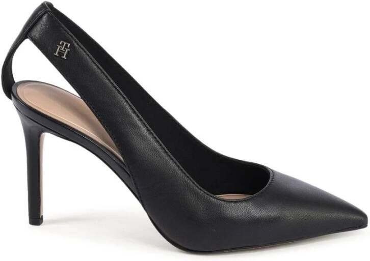 Tommy Hilfiger Pumps van leer met labeldetail model 'POINTY SLING BACK'