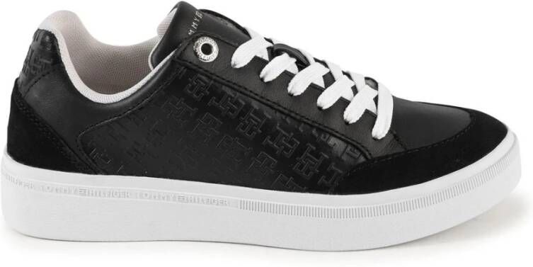 Tommy Hilfiger Zwarte Leren Sneakers