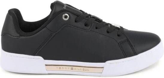 Tommy Hilfiger Sneakers COURT SNEAKER GOLDEN TH met goudkleurige details vrijetijdsschoen lage schoen veterschoen
